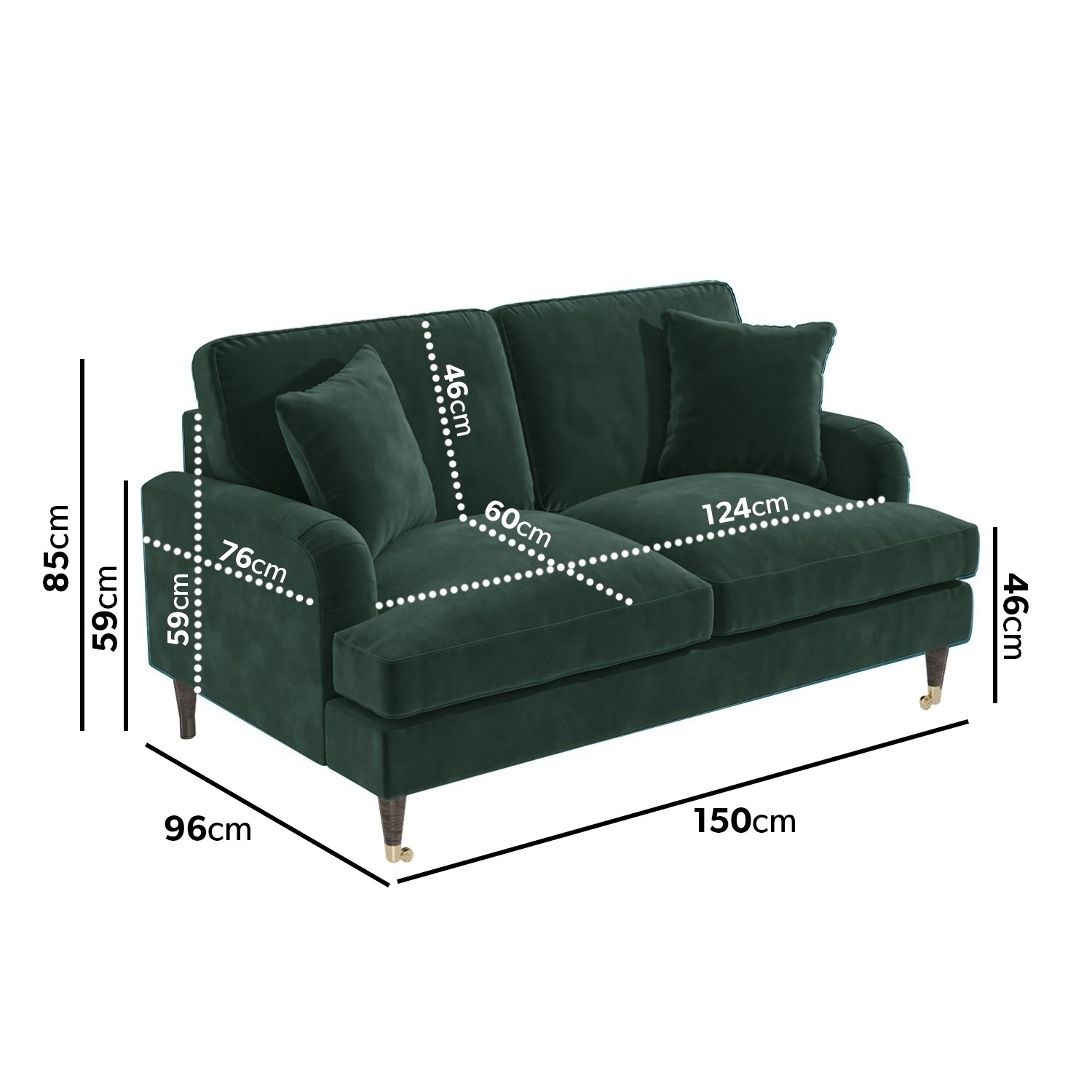 Read more about Dark green velvet 2 seater sofa payton